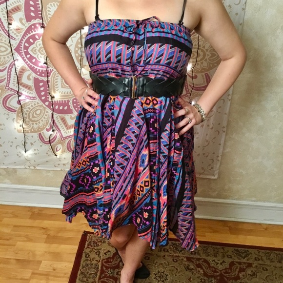 Mix Nouveau: Boho Skirt/Dress A-Line Geo-Print - Picture 4 of 9